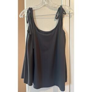 Susana Monaco Women’s Black Sport Bra Sleeveless Adj. Tie Flowy Tank Top Small